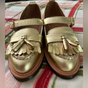 Dr. Martens Leather Gold Kilty Tassle Loafer Mary Jane UK7 EU41 US9 NWOT NEW